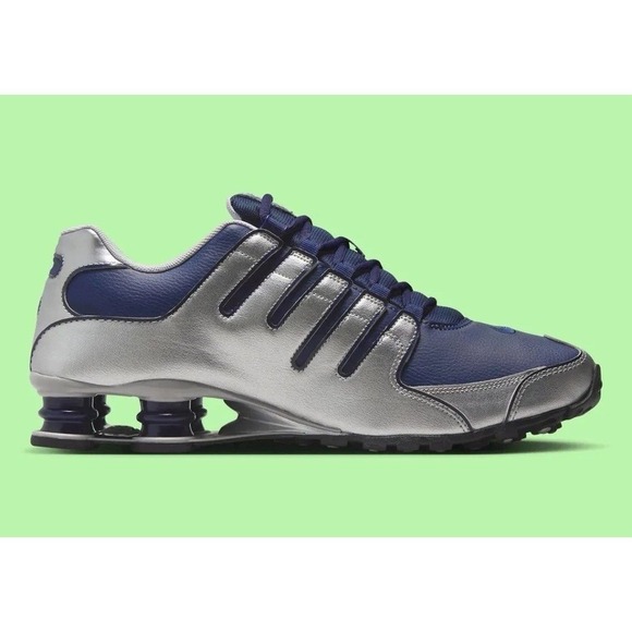 Nike Shox NZ Shoes Midnight Navy Silver Black Sneakers 378341-402 Mens Size 10